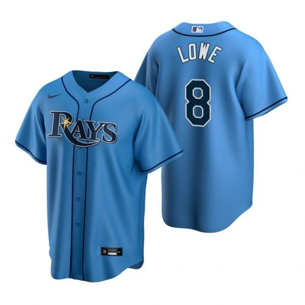 Men's Light Blue Tampa Bay Rays #8 Brandon Lowe Cool Base Stitched Baseball Jersey